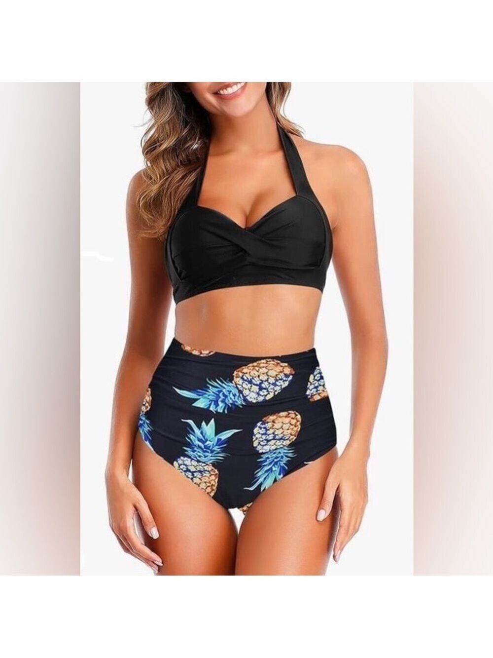 Bikini Bottoms High Waisted Pineapple, Size 12T NWOT
